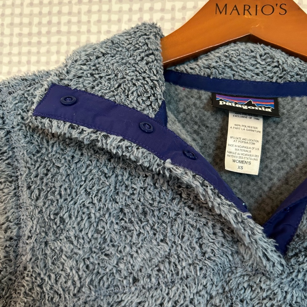 Patagonia Women’s XS 1/4 Snap Blue Fleece Pullover Jacket - Picture 6 of 11
